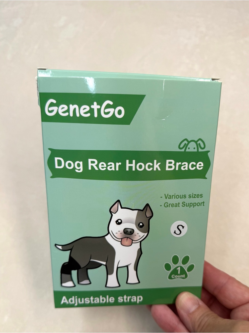 Dog Rear Hock Brace GenetGo Small S Adjustable Ankle Joint Support 1 Count